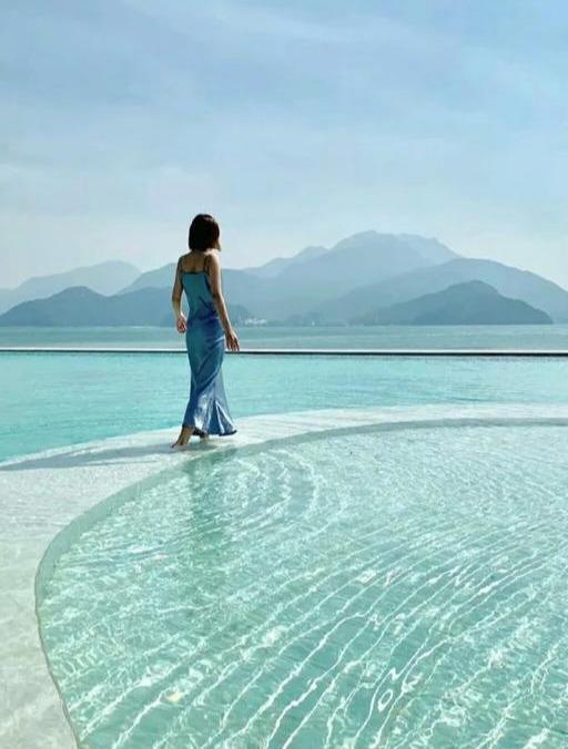 网红无边泳池文案